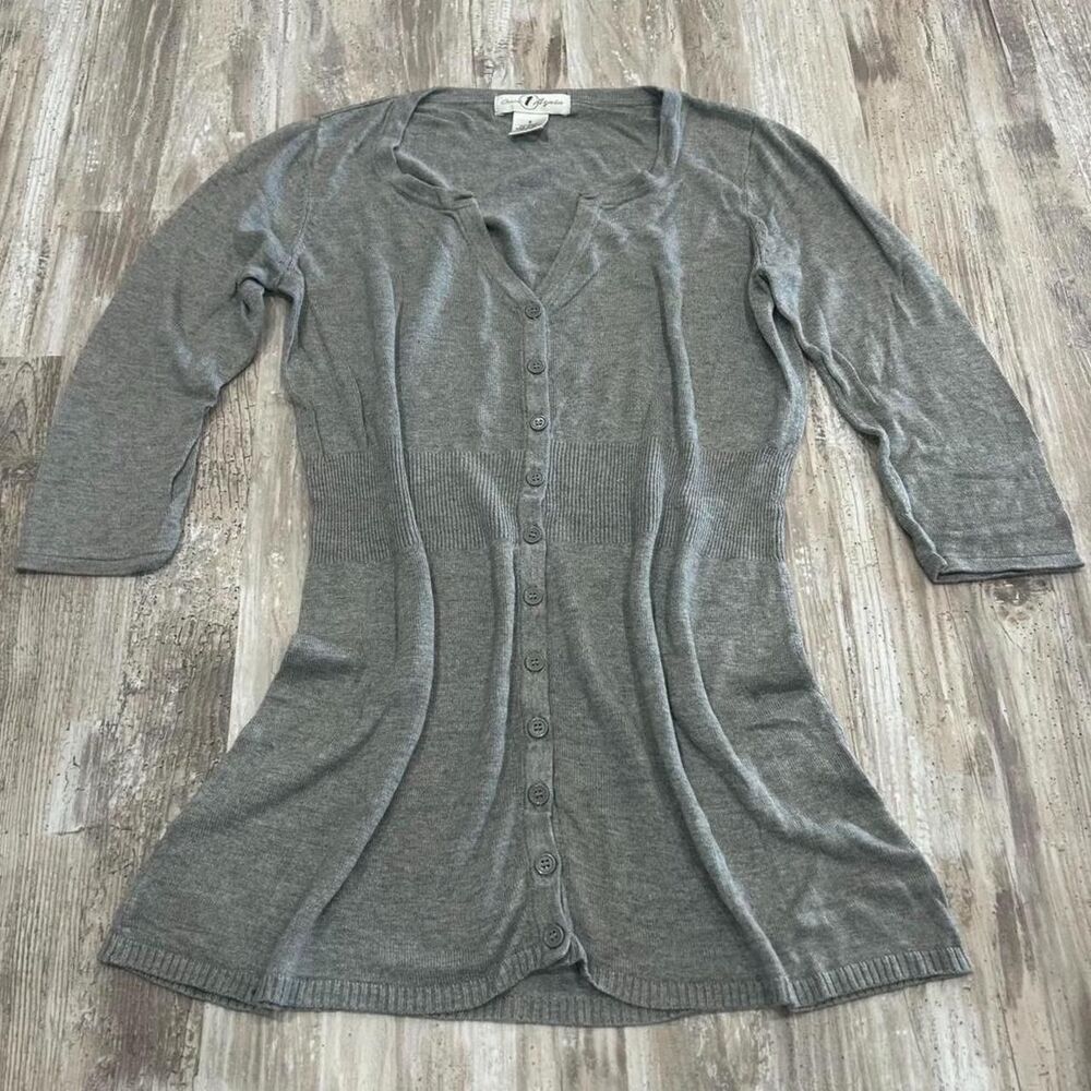 Once Again Women's y2k whimsygoth gray 3/4 sleeve cardigan